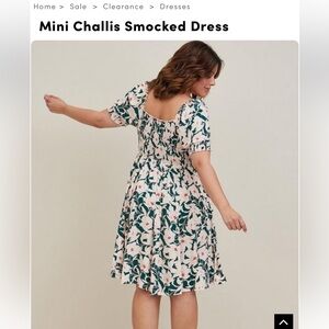 Torrid mini challis smocked dress